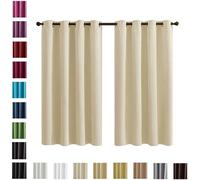 WUXXIANG Lot de 2 Rideau Occultant Thermique 80 x 150 cm Isolant Phonique et Thermique, Rideaux Cuisine Rideau Passe Tringle, avec Cravates, pour Maison Chambre, Jaune Sable