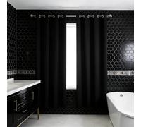 WUXXIANG Rideau Occultant 100 x 225 cm Doux, Thermique Isolant, Isolant Thermique, Anti Froid, Bloquer Lumiere, Anti UV Tenture Opaque à Oeillets pour Coucher, Vitrage des Balcons, Noir
