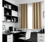 WUXXIANG Rideau Occultant 160 x 160 cm Bloquer Lumiere, Anti Chaleur, Thermique Isolant, Anti Froid, Chaleur UV Bruit Rideau à Œillets pour Salon Chambre Cuisine Dressing, Beige