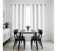 WUXXIANG Rideau Occultant 160 x 40 cm Doux, Thermique Isolant, Isolant Thermique, Anti Froid, Bloquer Lumiere, Anti UV Rideau avec Œillets pour Salon Chambre Cuisine Dressing, Blanc