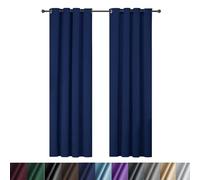 WUXXIANG Rideau Occultant 60 x 200 cm Thermiques Isolants Anti Froid Anti Bruit, Rideau Salon Rideau Occultant Thermiques, avec Noir Doublure, pour Cuisine Chambre, Bleu Foncé