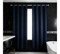 WUXXIANG Rideau Occultant 70 x 225 cm Doux, Thermique Isolant, Isolant Thermique, Anti Froid, Bloquer Lumiere, Anti UV Tenture Opaque à Oeillets pour Coucher, Vitrage des Balcons, Bleu Marine