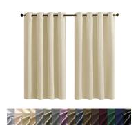 WUXXIANG Rideau Occultant Décoration de Fenêtre 50 x 210 cm Thermique Isolant Anti Froid et Chaleur, Rideaux Occultants Isolant Thermique Anti Froid, avec Cravates, pour Chambre Fenêtre, Jaune Sable