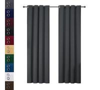 WUXXIANG Rideau Occultant Décoration de Fenêtre 70 x 160 cm Thermique Isolant Anti Froid et Chaleur, Opaques Rideaux Isolants Thermiques, avec Noir Doublure, pour Maison Chambre, Gris Foncé