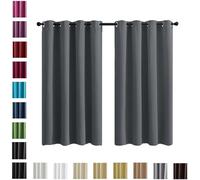 WUXXIANG Rideau Occultant Thermiques 150 x 200 cm Thermiques Isolants Anti Froid Anti Bruit, Rideau Opaque Anti Chaleur à Oeillets, avec Cravates, pour Maison Salon, Gris Foncé