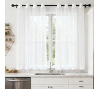 WUXXIANG Rideau Voilage 57 x 125 cm Semi-Transparent, Luxurious Doux, Lisse, Elegant Vintage Rideau Voilages pour Salon et Chambre Terrasse Cuisine Bureau, Blanc