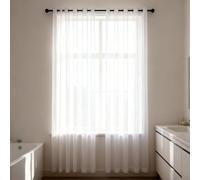 WUXXIANG Rideau Voilage 57 x 215 cm Semi-Transparent, Luxurious Doux, Lisse, Elegant Vintage Rideau Semi-Transparent pour Salon et Chambre Terrasse Cuisine Bureau, Blanc