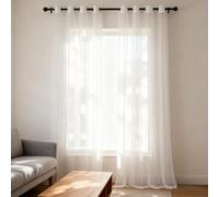 WUXXIANG Rideau Voilage 57 x 239 cm Semi-Transparent, Luxurious Doux, Lisse, Elegant Vintage Rideau Voilages pour Salon et Chambre Terrasse Cuisine Bureau, Blanc