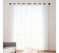 WUXXIANG Rideau Voile 57 x 149 cm Semi-Transparent, Luxurious Doux, Lisse, Elegant Vintage Rideaux Transparent pour Salon et Chambre Terrasse Cuisine Bureau, Blanc