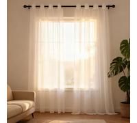 WUXXIANG Rideau Voile 60 x 178 cm Semi-Transparent, Luxurious Doux, Lisse, Elegant Vintage Translucide Rideau pour Salon et Chambre Terrasse Cuisine Bureau, Blanc