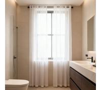 WUXXIANG Rideau Voile 61 x 265 cm Semi-Transparent, Luxurious Doux, Lisse, Elegant Vintage Rideau Tulle pour Salon et Chambre Terrasse Cuisine Bureau, Blanc