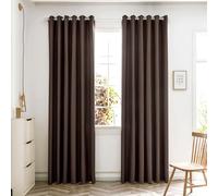 WUXXIANG Rideaux Occultant et Obscurcissant 180 x 240 cm Thermique Isolant Anti Froid et Chaleur, Rideaux Occultant pour Salon et Chambre, avec Noir Doublure, pour Cuisine Chambre, Marron