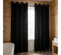 WUXXIANG Rideaux Opaque 240 x 240 cm Bloquer Lumiere, Anti Chaleur, Thermique Isolant, Anti Froid, Chaleur UV Bruit Oeillets Rideaux pour Coucher, Vitrage des Balcons, Noir