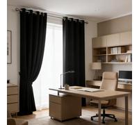 WUXXIANG Rideaux Opaque 240 x 240 cm Bloquer Lumiere, Anti Chaleur, Thermique Isolant, Anti Froid, Chaleur UV Bruit Impermeable Rideau pour Coucher, Vitrage des Balcons, Noir