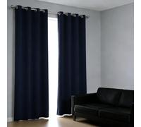 WUXXIANG Rideaux Opaque 80 x 120 cm Doux, Thermique Isolant, Isolant Thermique, Anti Froid, Bloquer Lumiere, Anti UV Rideaux Fenêtre Opaques pour Coucher, Vitrage des Balcons, Bleu Marine