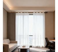 WUXXIANG Rideaux Voilage 240 x 240 cm Semi-Transparent, Luxurious Doux, Lisse, Elegant Vintage Rideaux et Draperies pour Salon et Chambre Terrasse Cuisine Bureau, Blanc