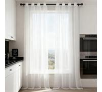 WUXXIANG Rideaux Voilage 240 x 240 cm Semi-Transparent, Luxurious Doux, Lisse, Elegant Vintage Rideaux Transparent pour Salon et Chambre Terrasse Cuisine Bureau, Blanc