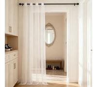 WUXXIANG Rideaux Voilage 57 x 167 cm Semi-Transparent, Luxurious Doux, Lisse, Elegant Vintage Rideau Tulle pour Salon et Chambre Terrasse Cuisine Bureau, Blanc