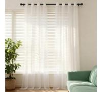 WUXXIANG Rideaux Voilage 57 x 80 cm Semi-Transparent, Luxurious Doux, Lisse, Elegant Vintage Rideaux et Draperies pour Salon et Chambre Terrasse Cuisine Bureau, Blanc