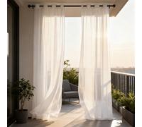 WUXXIANG Rideaux Voilage 61 x 155 cm Semi-Transparent, Luxurious Doux, Lisse, Elegant Vintage Rideaux Transparents pour Salon et Chambre Terrasse Cuisine Bureau, Blanc