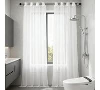 WUXXIANG Rideaux Voilage 61 x 250 cm Semi-Transparent, Luxurious Doux, Lisse, Elegant Vintage Rideaux Transparent pour Salon et Chambre Terrasse Cuisine Bureau, Blanc