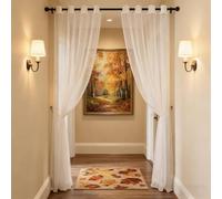 WUXXIANG Rideaux Voilages 140 x 60 cm Semi-Transparent, Luxurious Doux, Lisse, Elegant Vintage Rideau Tulle pour Salon et Chambre Terrasse Cuisine Bureau, Blanc