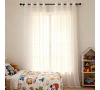 WUXXIANG Rideaux Voilages 61 x 260 cm Semi-Transparent, Luxurious Doux, Lisse, Elegant Vintage Voilages Intérieurs pour Salon et Chambre Terrasse Cuisine Bureau, Blanc