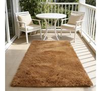 WUXXIANG Tapis Chambre 90 x 60 cm Doux Moelleux, Élégant, Antidérapant, Moderne, à Poils Longs, Facile à Entretenir Tapis de Canapé pour Salon Chambre, Cuisine, Bureau, Couloir, Marron