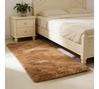 WUXXIANG Tapis de Salon 90 x 60 cm Doux Moelleux, Élégant, Antidérapant, Moderne, à Poils Longs, Facile à Entretenir Tapis Moderne pour Salon Chambre, Cuisine, Bureau, Couloir, Marron