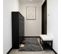 WUXXIANG Tapis Salon 50 x 75 cm Doux Moelleux, Élégant, Antidérapant, Moderne, à Poils Longs, Facile à Entretenir Tapis Décoratif pour Salon Chambre, Cuisine, Bureau, Couloir, Gris