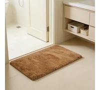 WUXXIANG Tapis Salon 90 x 60 cm Doux Moelleux, Élégant, Antidérapant, Moderne, à Poils Longs, Facile à Entretenir Tapis Moderne pour Salon Chambre, Cuisine, Bureau, Couloir, Marron