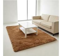 WUXXIANG Tapis Salon 90 x 60 cm Doux Moelleux, Élégant, Antidérapant, Moderne, à Poils Longs, Facile à Entretenir Tapis à Poils Longs pour Salon Chambre, Cuisine, Bureau, Couloir, Marron