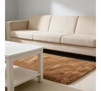 WUXXIANG Tapis Salon 90 x 60 cm Doux Moelleux, Élégant, Antidérapant, Moderne, à Poils Longs, Facile à Entretenir Tapis Salon Chambre pour Chambre, Cuisine, Bureau, Couloir, Marron