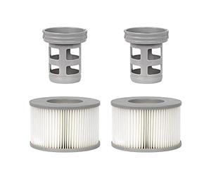 WuYan Lot de 2 Accessoires de Spa pour MSP, Comprend 2 adaptateurs de Base à Visser de Rechange, 2 filtres de Piscine gonflables à Ressort, Filtre de Piscine de Type Spa ondulé