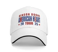 WUYIJGCS Classique Benson Boone American Heart Tour 2025 Casquettes de Baseball Tenues Mode Trucker Hat pour Hommes Femmes Voyage Couvre-Chef Ajustement Ajustable Essentiel pour l’Automne et l’été