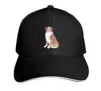 WUYIJGCS Classique Berger Australien Visage Mignon Illustration - Rouge tri Berger Australien Casquette de Baseball Vintage Golf Femmes Hommes Essentiel pour l’Automne et l’été
