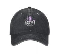 WUYIJGCS Classique Le Vampire Lestat, Tour du Monde, Audacieux Blanc Imprimer Demin Cap Léger Femmes Chapeau Casquette De Baseball pour Hommes Essentiel pour l’Automne et l’été