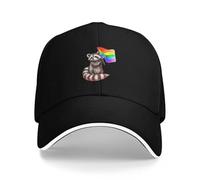 WUYIJGCS Classique Pride Raccoon avec Drapeau Arc-en-Ciel Casquette de Baseball à la Mode Casquette de Marin pour Hommes Femmes Hommes Essentiel pour l’Automne et l’été