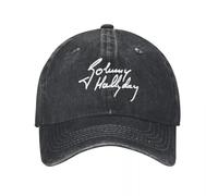 WUYIJGCS DurableCasquette de Baseball Johnny Hallyday Classique Unisexe Style Vieilli Délavé Snapback Cap Entraînements en Plein air Casquettes Cadeaux Chapeau Essentiel pour Chapeau Coupe-Vent