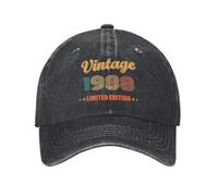 WUYIJGCS Elégant Custom Punk Unisexe Coton Vintage 1988 Édition Limitée Cadeaux D’Anniversaire Adulte Réglable Papa Chapeau Femmes Hommes Extérieur pour Chapeau Coupe-Vent