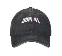 WUYIJGCS Élégant Sum 41 Bande Casquette de Baseball Classique en détresse Denim lavé SUM41 Punk Sun Cap Unisexe en Plein air Casquettes Chapeau pour Halloween