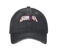 WUYIJGCS Élégant Sum 41 Bande Hommes Femmes Casquette de Baseball SUM41 Punk en détresse Denim lavé Chapeaux Casquette Vintage en Plein air Course Golf Snapback Chapeau pour Halloween