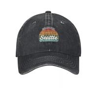 WUYIJGCS Voyage Classique aux États-Unis - Quelqu’Un à Seattle m’Aime (Fond Clair) Casquette de Baseball Chapeaux Amusants Chapeau de Luxe Femme de Luxe Hommes Essentiel pour l’été