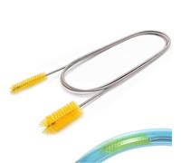 WUYJI Brosses d’évacuation, Brosse de nettoyage de canalisations flexible de 200 cm, conception à double tête avec trou de drainage mince, adaptée au nettoyage de la salle de bain (jaune)