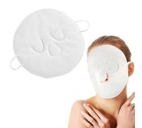 WUYJI Eponges et lingettes nettoyantes visage, Une serviette chaude compressive serviette faciale à trois trous avec boucle d'oreille réutilisable serviette à double usage chaude et froide (blanche)