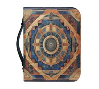 WUYOJUXA Housse de livre de la Bible de style mandala, étui de transport pour femme, housse de transport de la Bible, sac de transport, accessoires d'étude biblique - Taille : XL