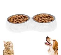 Wuyooprt Bol pour Chat en Strass | Bol à Eau Double pour Chien | Petit Chien Bols Bling Strass Bols pour Animaux de Compagnie en Acier Inoxydable Double mangeoire à Eau pour Chiots Chats