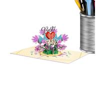 Wuyooprt Carte pour souhaiter une Fête des Mères,Carte Postale Couverture Design Papillon Dimensions 12,7x17,7 cm | Message de Vœux Fête des Mères avec Effet 3D,pour Femmes Mamans Décoration