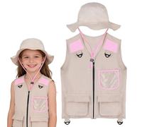 Wuyooprt Costume D'Explorateur Enfant,Vêtements Respirants Légers | Gilet de Camping Déguisement Explorateur Enfant | Pour Garçons Filles Randonnée Pêche Camping Trek Aventures Nature Jardin Plein Air