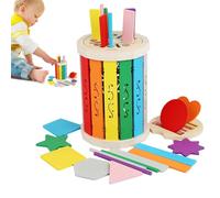 Wuyooprt Jouet de Tri de Couleurs en Bois,Activités d'apprentissage Préscolaire - Jouets D'Assortiment De Formes Et Motricité Fine | pour Anniversaire Noël Garçons Filles Maternelle Maison